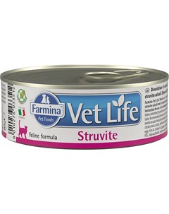Vet Life Feline Struvite для взрослых кошек при мочекаменной болезни струвиты 85 гр 85 гр х 12 шт Farmina