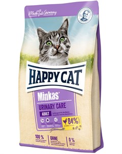 Minkas Urinary Care для взрослых кошек при мочекаменной болезни с птицей 1 5 кг Happy cat