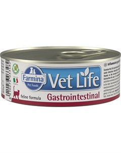 Vet Life Feline Gastrointestinal для взрослых кошек при заболеваниях жкт 85 гр 85 гр х 12 шт Farmina