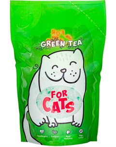 Наполнитель силикагелевый для туалета кошек с ароматом зеленого чая 4 л For cats