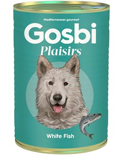 Plaisirs White Fish беззерновые для взрослых собак с белой рыбой 185 гр х 10 шт Gosbi