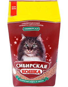 Универсал наполнитель впитывающий для туалета кошек 20 л Сибирская кошка
