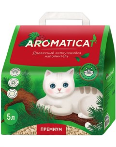 Premium наполнитель древесный комкующийся для туалета кошек 10 л Aromaticat