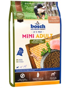 Adult Mini Gefluegel Hirse для взрослых собак маленьких пород с птицей и просом 3 кг Bosch