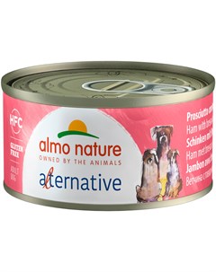 Dog Alternative безглютеновые для взрослых собак всех пород с ветчиной и говядиной брезаола 70 гр Almo nature