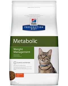 Hill s Prescription Diet Metabolic для взрослых кошек контроль и коррекция веса 4 кг Hill`s