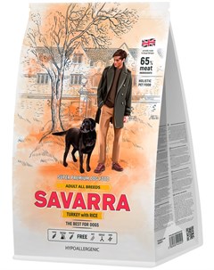 Adult Dog All Breeds для взрослых собак всех пород с индейкой и рисом 12 кг Savarra