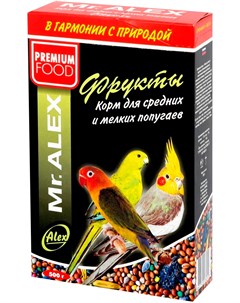 Фрукты корм для средних и мелких попугаев 500 гр Mr.alex