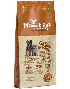Grain Free Adult Dog Chicken беззерновой для взрослых собак всех пород с курицей 12 кг Planet pet