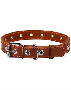 Ошейник кожаный для собак безразмерный коричневый 25 мм 60 см 1 шт Collar