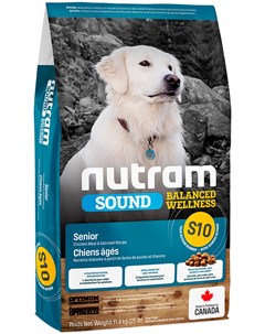 Sound Balanced Wellness S10 Dog Senior для пожилых собак с курицей и овсянкой 11 4 кг Nutram