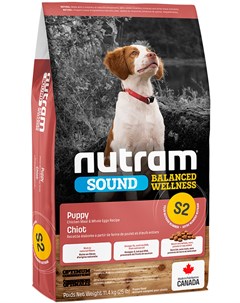 Sound Balanced Wellness S2 Puppy для щенков всех пород с курицей и яйцом 2 кг Nutram
