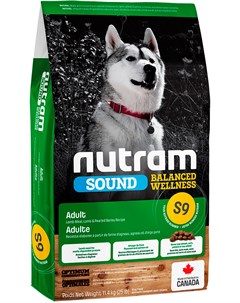 Sound Balanced Wellness S9 Dog Adult Lamb для взрослых собак всех пород с ягненком и ячменем 2 кг Nutram