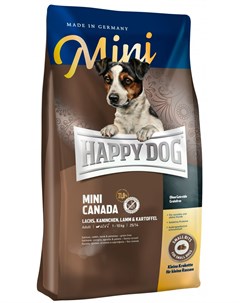 Supreme Mini Canada для взрослых собак маленьких пород при аллергии с лососем кроликом ягненком и ка Happy dog