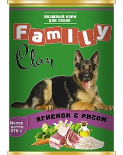 Family для взрослых собак с ягненком и рисом 970 гр х 6 шт Clan