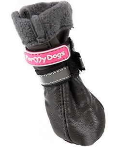 Сапоги для собак кожаные на флисе зимние темно серые Fmd618 2017 D Grey 0 For my dogs