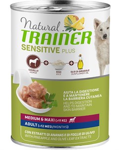 Natural Sensitive Plus Medium Maxi Adult Horse Rice для взрослых собак средних и крупных пород с кон Trainer