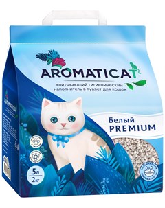 Premium белый наполнитель впитывающий для туалета кошек 5 л Aromaticat