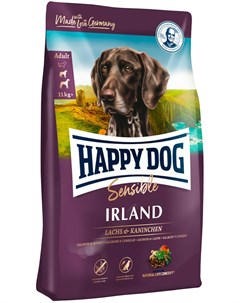 Supreme Irland Sensible Nutrition для взрослых собак всех пород при аллергии с лососем и кроликом 12 Happy dog