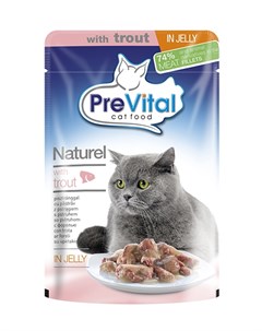 Naturel для взрослых кошек с форелью в желе 85 гр Prevital