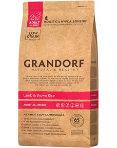 Adult All Breeds Lamb Brown Rice для взрослых собак всех пород низкозерновой с ягненком и коричневым Grandorf
