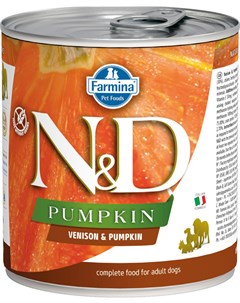 Dog N d Adult Venison Pumpkin беззерновые для взрослых собак всех пород с олениной и тыквой 285 гр Farmina