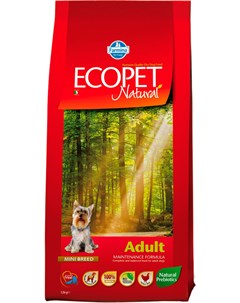 Adult Mini для взрослых собак маленьких пород с курицей 12 кг Ecopet natural