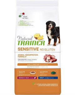 Natural Sensitive No Gluten Medium Maxi Adult Duck безглютеновый для взрослых собак средних и крупны Trainer