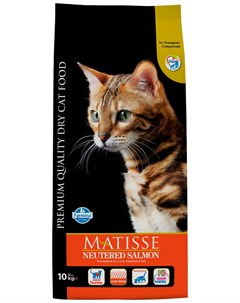 Neutered Salmon для взрослых кастрированных котов и стерилизованных кошек с лососем 1 5 кг Matisse
