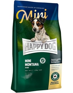 Supreme Mini Montana Sensible Nutrition для взрослых собак маленьких пород при аллергии с кониной и  Happy dog
