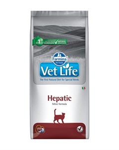 Vet Life Feline Hepatic для взрослых кошек при заболеваниях печени 0 4 кг Farmina
