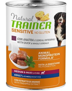 Natural Sensitive No Gluten Medium Maxi Adult Duck безглютеновые для взрослых собак средних и крупны Trainer