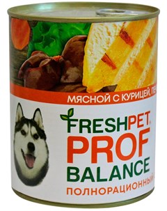 Для взрослых собак с курицей печенью и гречкой 410 гр х 9 шт Freshpet prof balance
