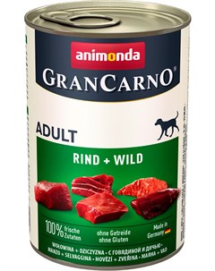 Gran Carno Original Adult Rind Wild для взрослых собак с говядиной и дичью 400 гр х 6 шт Animonda