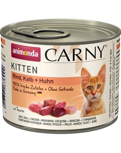 Carny Kitten Rind Kalb Huhn для котят с говядиной телятиной и курицей 61916 200 гр х 6 шт Animonda