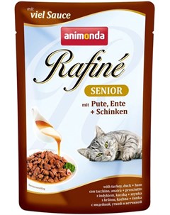 Rafine Senior Mit Pute Ente Schinken для пожилых кошек коктейль с индейкой уткой и ветчиной 100 гр х Animonda