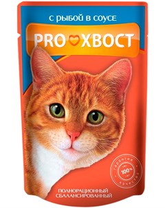 Для взрослых кошек с рыбой в соусе 85 гр х 25 шт Proхвост