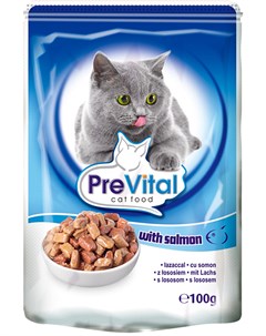 Classic для взрослых кошек с лососем в соусе 100 гр х 24 шт Prevital