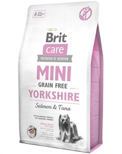 Care Mini Grain Free Yorkshire беззерновой для взрослых собак йоркширский терьер с лососем и тунцом  Brit*