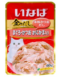 Для взрослых кошек с желтоперым тунцом японским тунцом бонито и камчатским крабом 60 гр Inaba