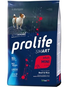 Smart Adult Mini Beef Rice для взрослых собак маленьких пород с говядиной и рисом 0 6 кг Prolife