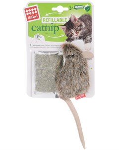 Игрушка для кошек Refillable Catnip Мышка с кошачьей мятой 10 см 75300 1 шт Gigwi