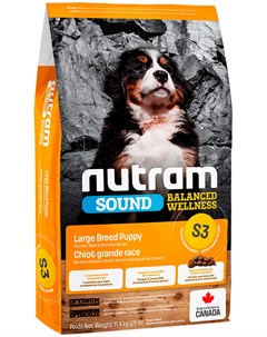 Sound Balanced Wellness S3 Puppy Large Breed для щенков крупных пород с курицей и овсянкой 11 4 кг Nutram