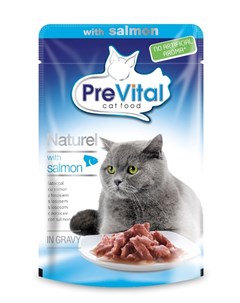 Naturel для взрослых кошек с лососем в соусе 85 гр Prevital