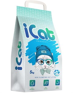 Наполнитель впитывающий антибактериальный для туалета кошек 5 кг Icat