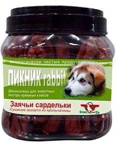 Лакомство Пикник Rabbit для собак всех пород сардельки заячьи 750 гр 1 шт Green qzin