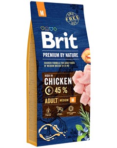 Premium By Nature Adult M для взрослых собак средних пород 3 3 кг Brit*