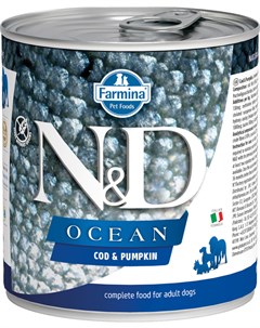 Dog N d Ocean Adult Cod Pumpkin беззерновые для взрослых собак всех пород с треской и тыквой 285 гр Farmina