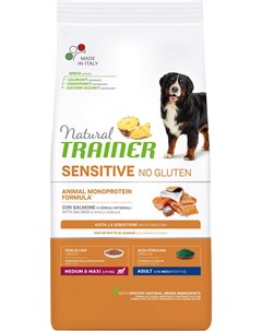 Natural Sensitive No Gluten Medium Maxi Adult Salmon безглютеновый для взрослых собак средних и круп Trainer
