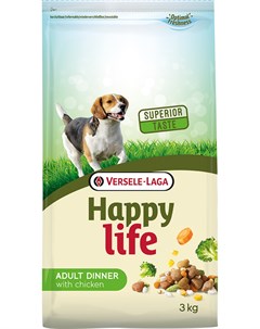 Happy Life Adult Chicken Dinner для взрослых собак всех пород обед с курицей 15 кг Versele-laga